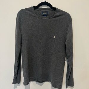 Polo by Ralph Lauren Men's Gray Long Sleeve Fitted Shirt Size Large Preppy